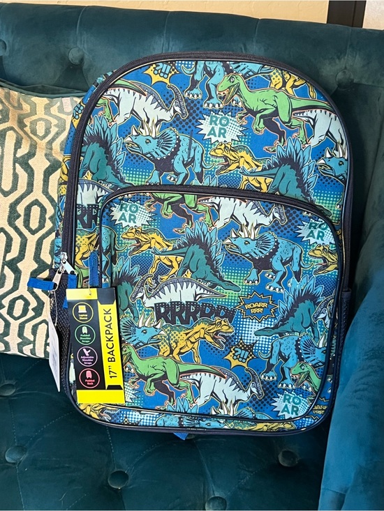 wonder nation Other - Wonder Nation Kids 17" Laptop Backpack Pop Art Dino 🦕 Indigo Blue NWT